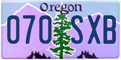 OR license plate 070SXB