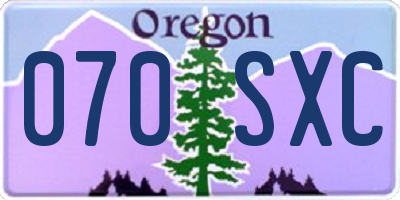 OR license plate 070SXC
