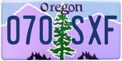 OR license plate 070SXF