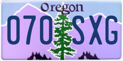 OR license plate 070SXG