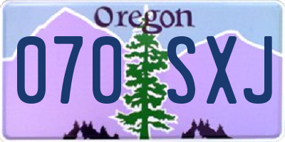 OR license plate 070SXJ