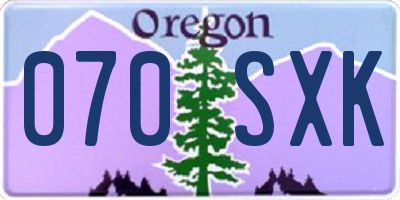OR license plate 070SXK