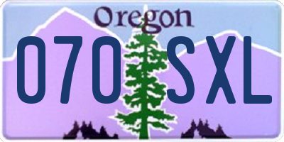 OR license plate 070SXL