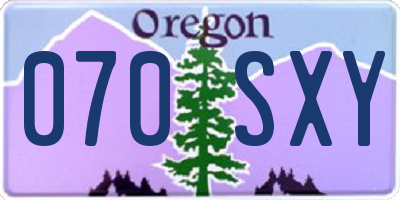 OR license plate 070SXY
