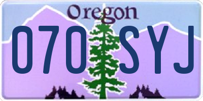 OR license plate 070SYJ