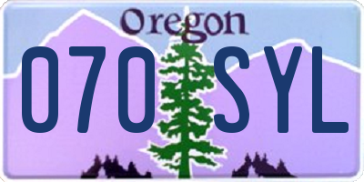OR license plate 070SYL