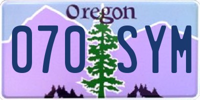 OR license plate 070SYM