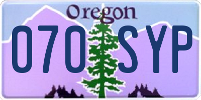 OR license plate 070SYP