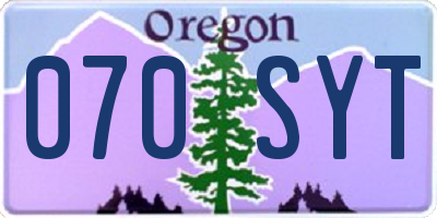 OR license plate 070SYT