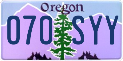 OR license plate 070SYY