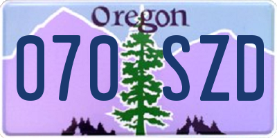 OR license plate 070SZD