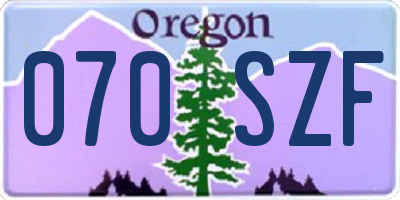 OR license plate 070SZF