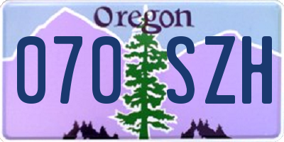 OR license plate 070SZH