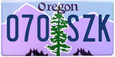 OR license plate 070SZK