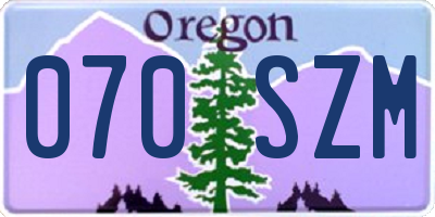 OR license plate 070SZM