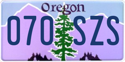 OR license plate 070SZS