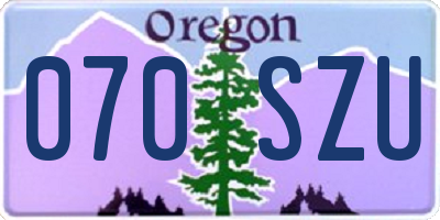 OR license plate 070SZU