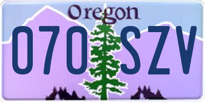 OR license plate 070SZV