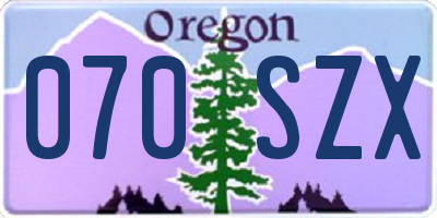 OR license plate 070SZX