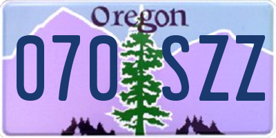 OR license plate 070SZZ
