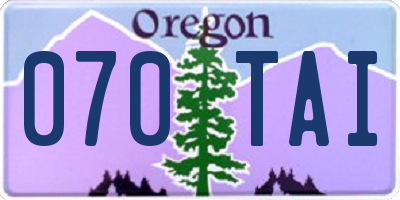 OR license plate 070TAI