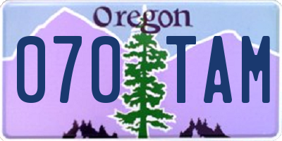 OR license plate 070TAM