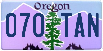 OR license plate 070TAN