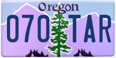 OR license plate 070TAR