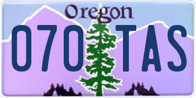 OR license plate 070TAS