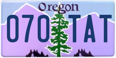 OR license plate 070TAT