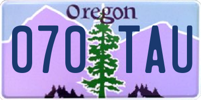 OR license plate 070TAU