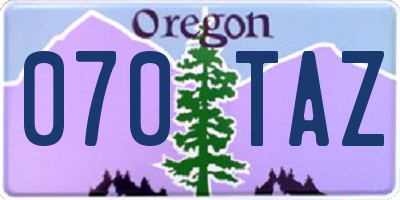 OR license plate 070TAZ