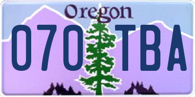 OR license plate 070TBA
