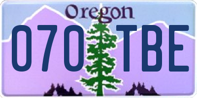 OR license plate 070TBE
