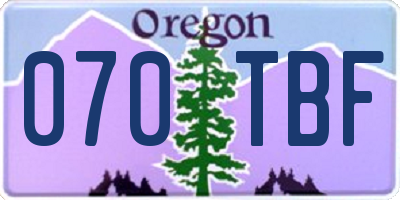 OR license plate 070TBF