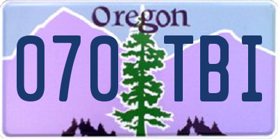 OR license plate 070TBI