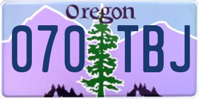 OR license plate 070TBJ