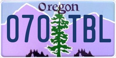 OR license plate 070TBL