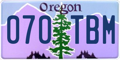 OR license plate 070TBM