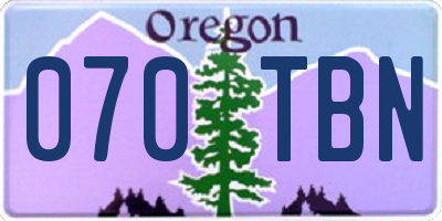 OR license plate 070TBN