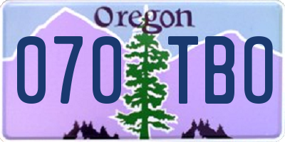 OR license plate 070TBO