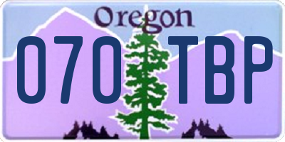 OR license plate 070TBP
