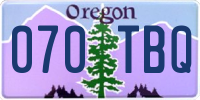 OR license plate 070TBQ