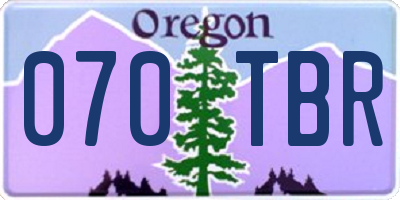 OR license plate 070TBR
