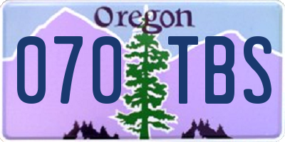 OR license plate 070TBS