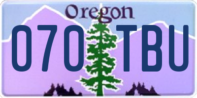 OR license plate 070TBU