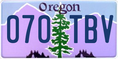 OR license plate 070TBV