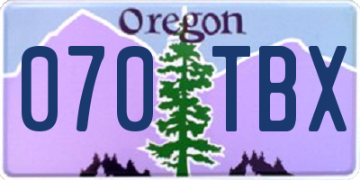OR license plate 070TBX