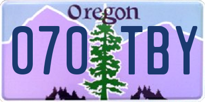OR license plate 070TBY