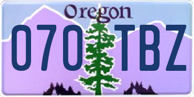 OR license plate 070TBZ